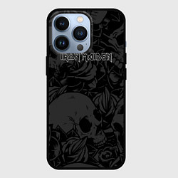 Чехол для iPhone 13 Pro Iron Maiden - черепа, цвет: 3D-черный