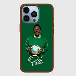 Чехол для iPhone 13 Pro Пеле PELE легенда футбола, цвет: 3D-красный