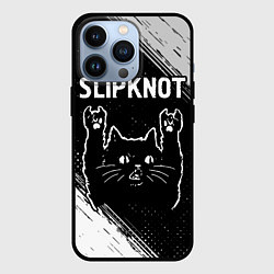 Чехол для iPhone 13 Pro Группа Slipknot и рок кот, цвет: 3D-черный
