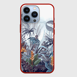 Чехол для iPhone 13 Pro Пышный тропический лес, цвет: 3D-красный