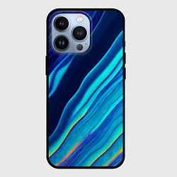 Чехол для iPhone 13 Pro Голографические волны, тёмная абстракция, цвет: 3D-черный