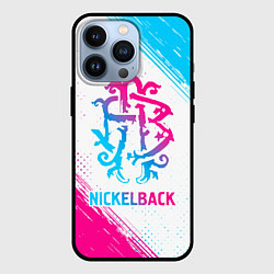 Чехол для iPhone 13 Pro Nickelback neon gradient style, цвет: 3D-черный