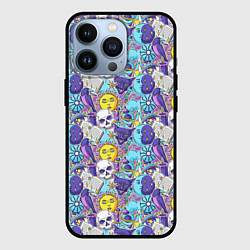 Чехол для iPhone 13 Pro Череп и солнце, цвет: 3D-черный