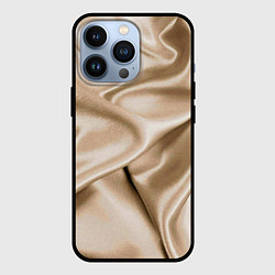 Чехол для iPhone 13 Pro Струящаяся золотистая ткань, цвет: 3D-черный