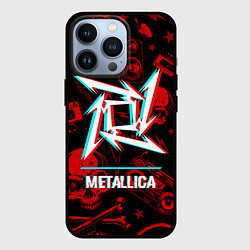 Чехол для iPhone 13 Pro Metallica rock glitch, цвет: 3D-черный