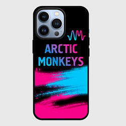 Чехол для iPhone 13 Pro Arctic Monkeys - neon gradient: символ сверху, цвет: 3D-черный