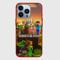 Чехол для iPhone 13 Pro Анатолий Minecraft, цвет: 3D-красный