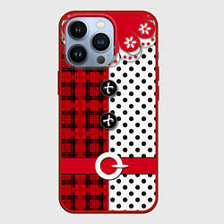 Чехол для iPhone 13 Pro Костюм новогодний Клоун фольклор красный с белым, цвет: 3D-красный