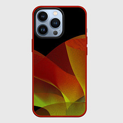 Чехол для iPhone 13 Pro Абстрактная ассиметричная оранжевая волна, цвет: 3D-красный