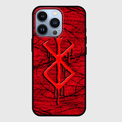 Чехол для iPhone 13 Pro Berserk red smudges, цвет: 3D-черный