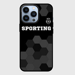 Чехол для iPhone 13 Pro Sporting sport на темном фоне: символ сверху, цвет: 3D-черный