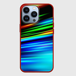 Чехол для iPhone 13 Pro Абстрактные неоновые полосы, цвет: 3D-красный