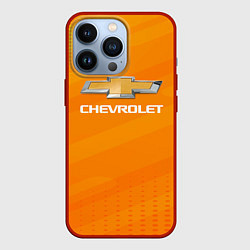 Чехол для iPhone 13 Pro Chevrolet абстракция, цвет: 3D-красный