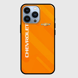 Чехол для iPhone 13 Pro Chevrolet Абстракция жёлтая, цвет: 3D-черный