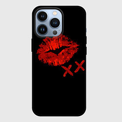 Чехол для iPhone 13 Pro След губной помады, цвет: 3D-черный