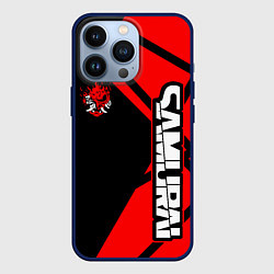 Чехол для iPhone 13 Pro Cyberpunk 2077 - Надпись Samurai, цвет: 3D-тёмно-синий