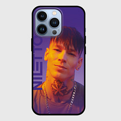 Чехол для iPhone 13 Pro Niletto на фиолетовом фоне, цвет: 3D-черный