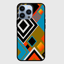 Чехол для iPhone 13 Pro Фон из разноцветных квадратов, цвет: 3D-черный