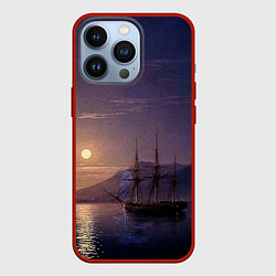 Чехол для iPhone 13 Pro Парусник у берегов Крыма в лунную ночь Айвазовский, цвет: 3D-красный