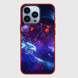 Чехол для iPhone 13 Pro Абстрактное космическое пространство, цвет: 3D-красный