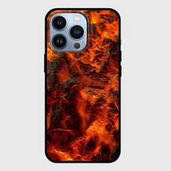 Чехол для iPhone 13 Pro Огенная лава, цвет: 3D-черный