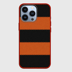 Чехол для iPhone 13 Pro Георгиевская лента плетёная, цвет: 3D-красный