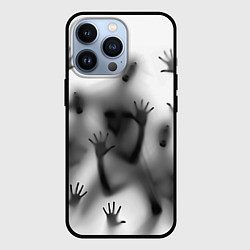Чехол для iPhone 13 Pro Bodies inside behind a white wall, цвет: 3D-черный