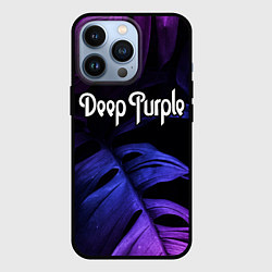 Чехол для iPhone 13 Pro Deep Purple neon monstera, цвет: 3D-черный