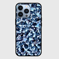 Чехол для iPhone 13 Pro Новогдние кролики, цвет: 3D-черный