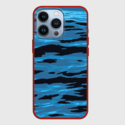 Чехол для iPhone 13 Pro Волны Камуфляж, цвет: 3D-красный