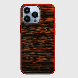 Чехол для iPhone 13 Pro Оранжевые абстрактные волны материи, цвет: 3D-красный