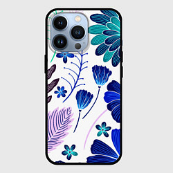 Чехол для iPhone 13 Pro Графичная растительная композиция, цвет: 3D-черный