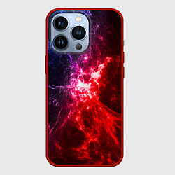 Чехол для iPhone 13 Pro Вспышка в космосе, цвет: 3D-красный