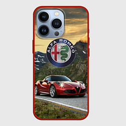 Чехол для iPhone 13 Pro Альфа - Ромео на горной дороге, цвет: 3D-красный