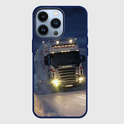 Чехол для iPhone 13 Pro Для фуры Scania нет преград, цвет: 3D-тёмно-синий
