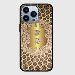Чехол для iPhone 13 Pro Золотой биткоин, цвет: 3D-черный