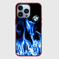 Чехол для iPhone 13 Pro BMW fire, цвет: 3D-красный