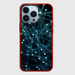 Чехол для iPhone 13 Pro Молекулы, цвет: 3D-красный