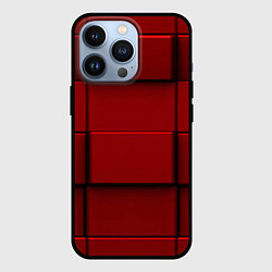 Чехол для iPhone 13 Pro Абстрактная красные кубики-стена, цвет: 3D-черный