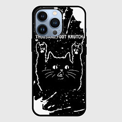 Чехол для iPhone 13 Pro Группа Thousand Foot Krutch и рок кот, цвет: 3D-черный