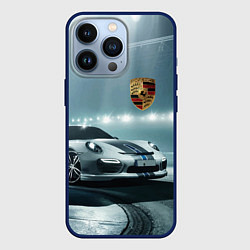 Чехол для iPhone 13 Pro Porsche - racing route - motorsport, цвет: 3D-тёмно-синий