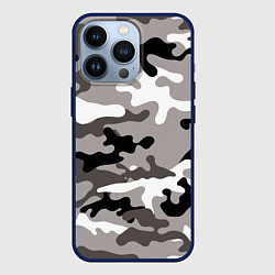 Чехол для iPhone 13 Pro Камуфляж Urban крупный, цвет: 3D-тёмно-синий