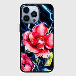 Чехол для iPhone 13 Pro Пион, цвет: 3D-черный