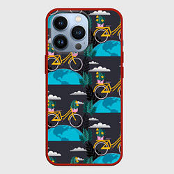 Чехол для iPhone 13 Pro Велопрогулка, цвет: 3D-красный