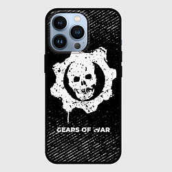 Чехол для iPhone 13 Pro Gears of War с потертостями на темном фоне, цвет: 3D-черный