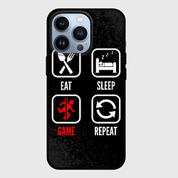 Чехол для iPhone 13 Pro Eat, sleep, Portal, repeat, цвет: 3D-черный