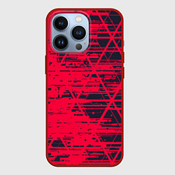 Чехол для iPhone 13 Pro Black & Red, цвет: 3D-красный