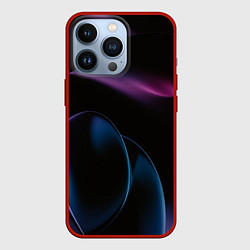 Чехол для iPhone 13 Pro Абстрактные фиолетовые волны, цвет: 3D-красный