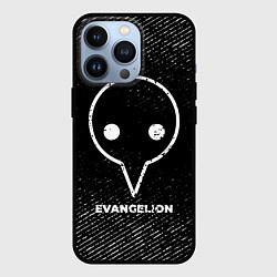 Чехол для iPhone 13 Pro Evangelion с потертостями на темном фоне, цвет: 3D-черный