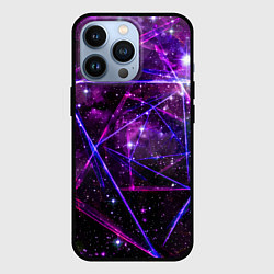Чехол для iPhone 13 Pro Triangle space - Neon - Geometry, цвет: 3D-черный
